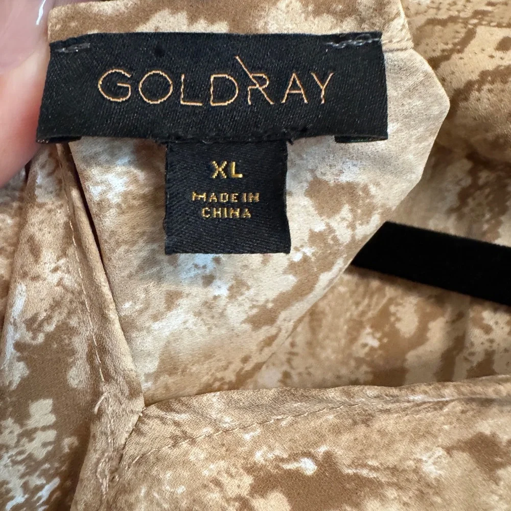 Goldray Halter Top Snakeskin Print Tie Back Tan Womens Size XLARGE Swing - Picture 3 of 9